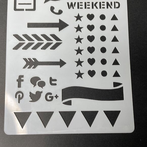 Reusable Art Planner Stencil Boxes Weekend Arrows Social Media Checklist mq Mixe - Picture 3 of 3